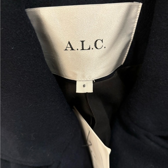 A.L.C | Oxford Jacket In Navy Blue Size 8 NEW Moto Cropped - Picture 4 of 8